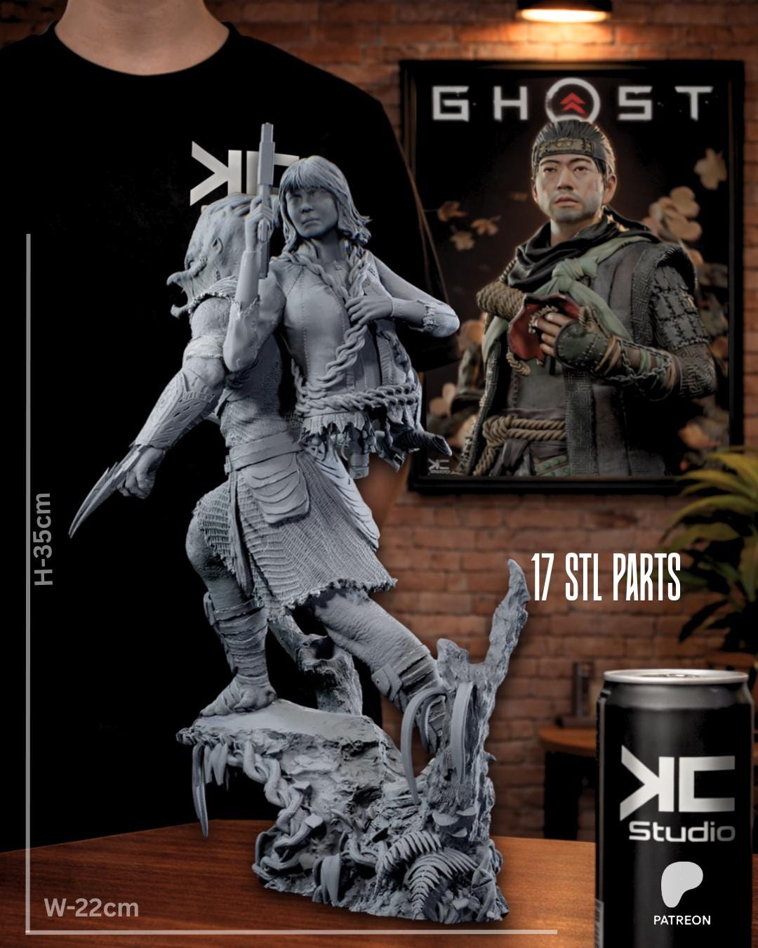 Twin Hunters - Alient Hunter Sci-fi Predator Jungle Warrior Dek And Thia Resin Figure 16K