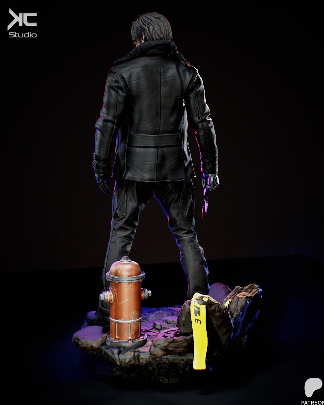 No Way Out - Dark Horror Survival Game Character Leon S Kennedy Resin Figure 16K