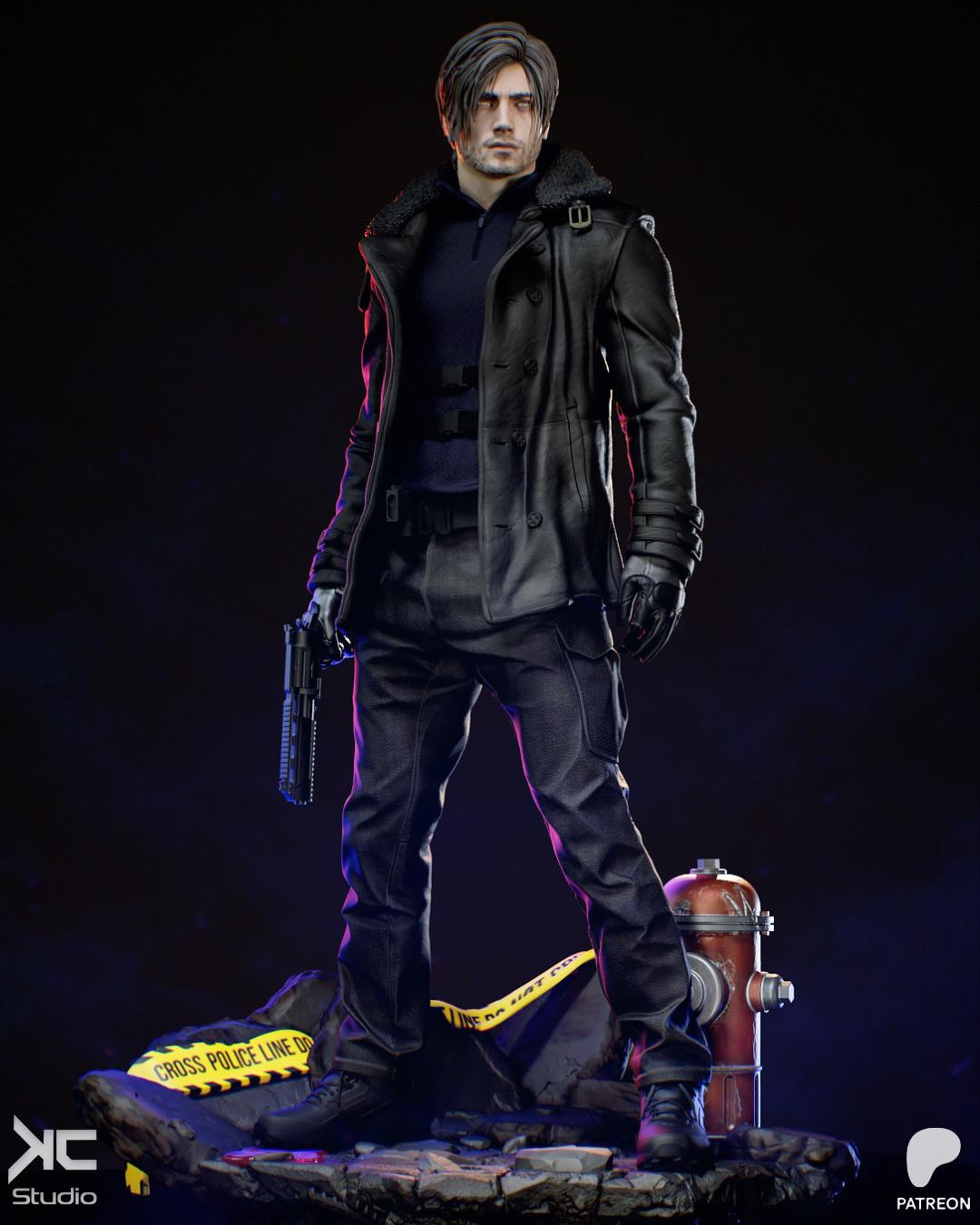 No Way Out - Dark Horror Survival Game Character Leon S Kennedy Resin Figure 16K
