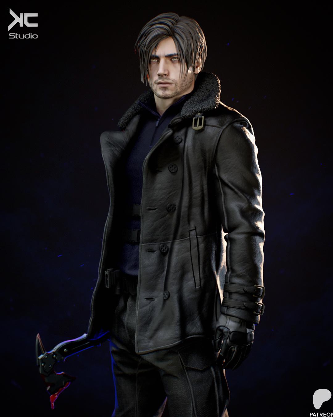 No Way Out - Dark Horror Survival Game Character Leon S Kennedy Resin Figure 16K
