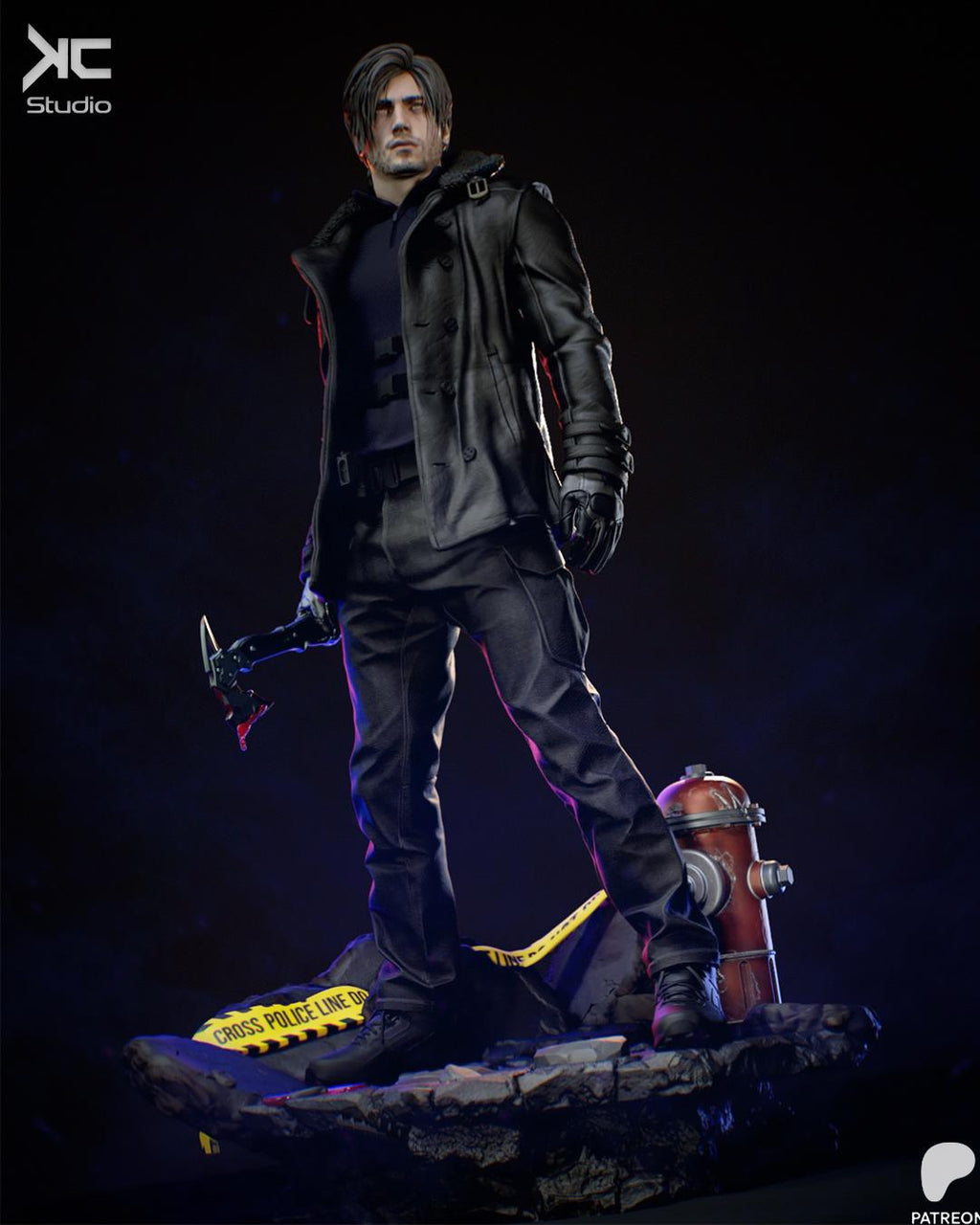 No Way Out - Dark Horror Survival Game Character Leon S Kennedy Resin Figure 16K