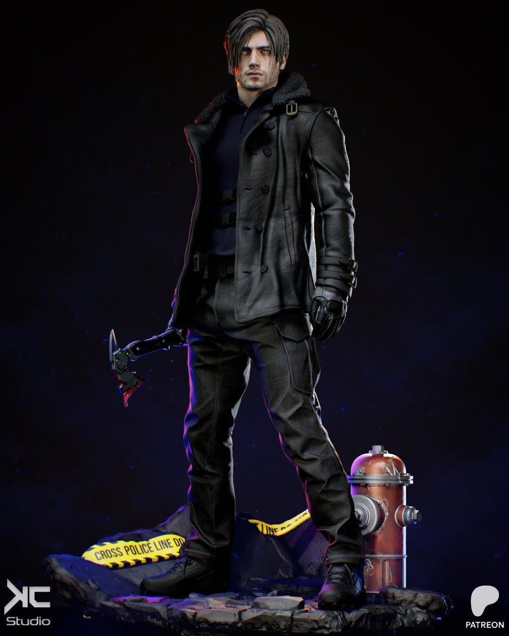 No Way Out - Dark Horror Survival Game Character Leon S Kennedy Resin Figure 16K
