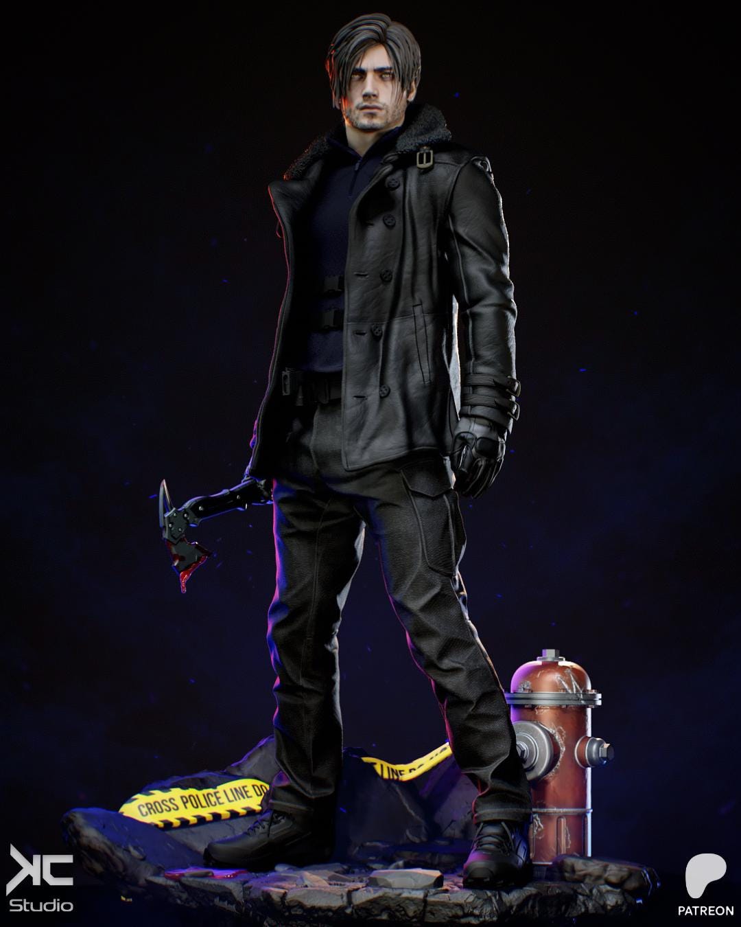 No Way Out - Dark Horror Survival Game Character Leon S Kennedy Resin Figure 16K