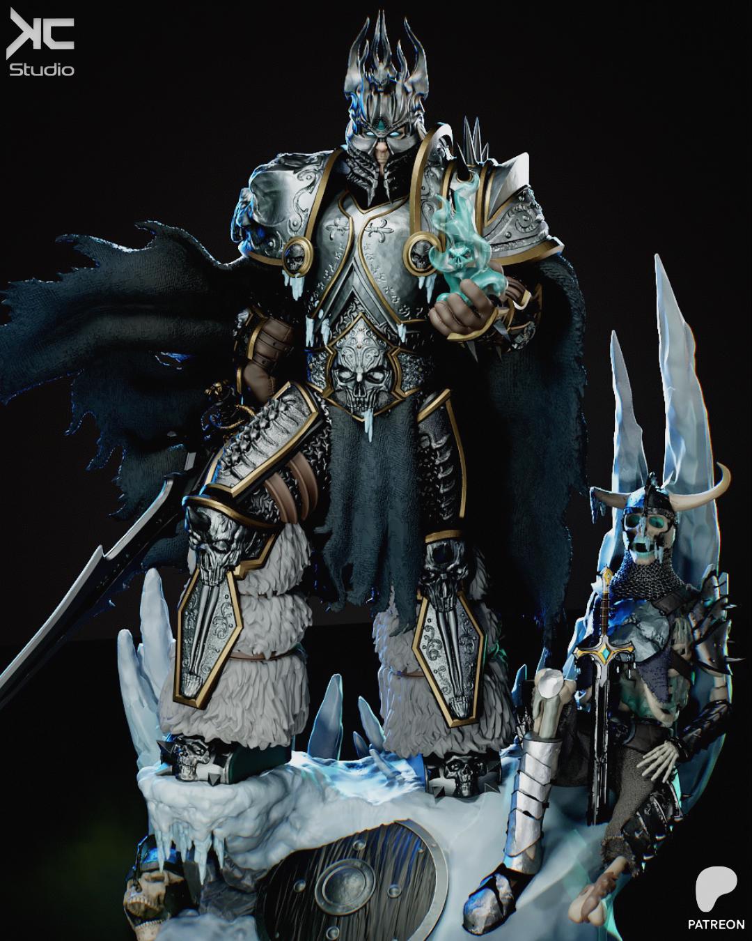 Crown Of Endless Winter - Undead King Fantasy Death Knight The Lich King Resin Figure 16K