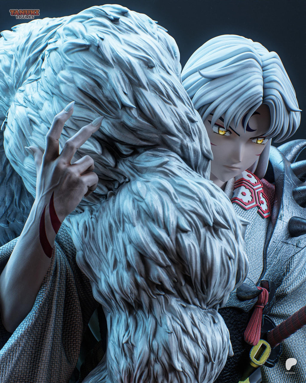 Lord Of The Crescent Fang - Moonlit Katana Warrior Cold Sovereign Sesshomaru Resin Figure 16K