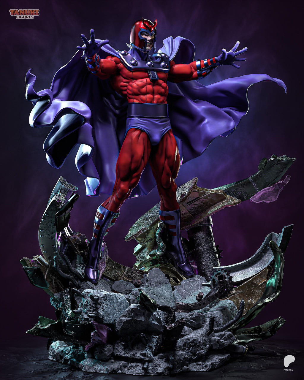 Master Of Magnetic Wrath - Metal Manipulator Armored Warlord Magneto Resin Figure 16K