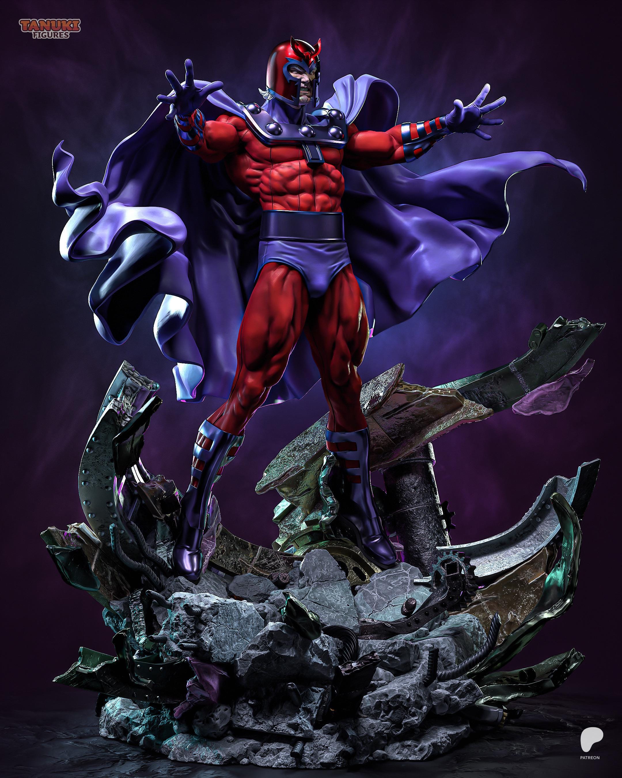 Master Of Magnetic Wrath - Metal Manipulator Armored Warlord Magneto Resin Figure 16K