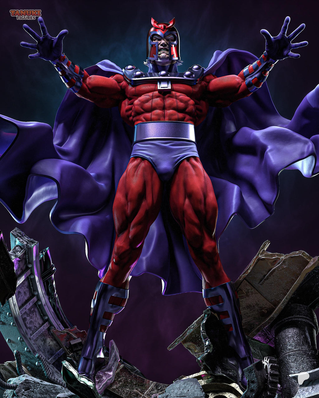 Master Of Magnetic Wrath - Metal Manipulator Armored Warlord Magneto Resin Figure 16K