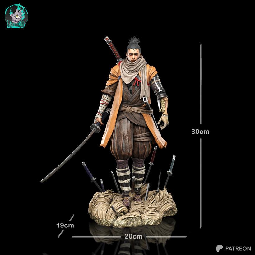 Ashes Of The Wolf - Shinobi Katana Warrior Soulslike Sekiro Resin Figure 16K