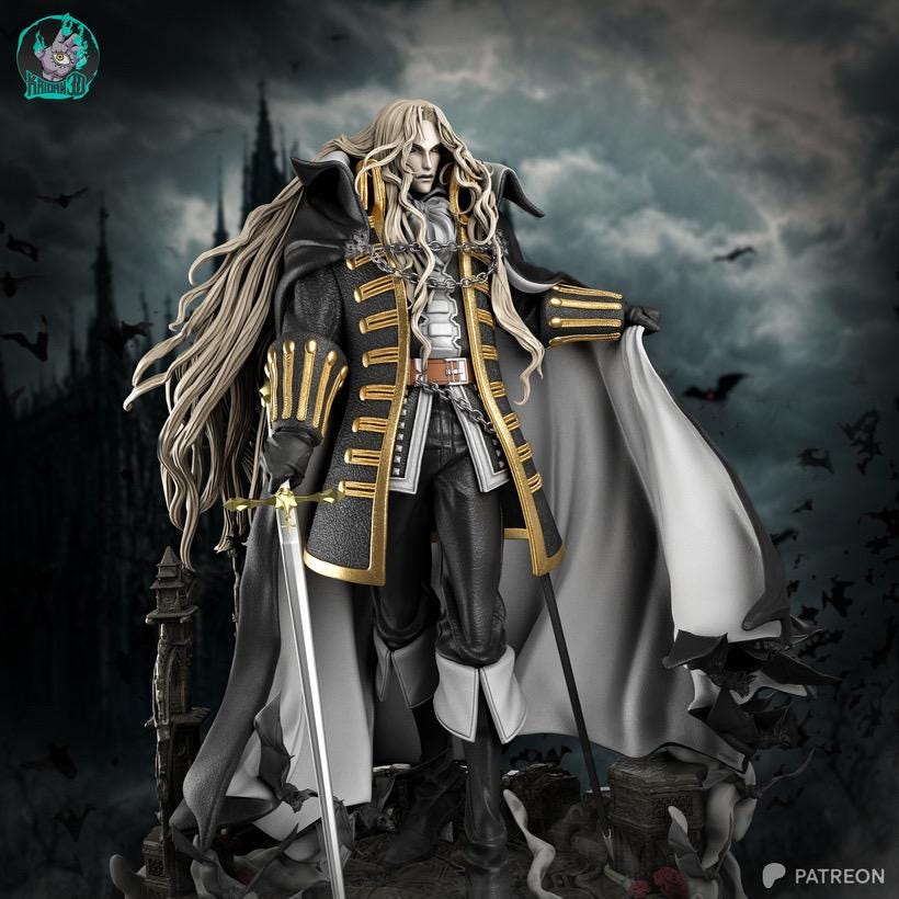 Son Of The Night - Dark Vampire Anime Gothic Fantasy Alucard Resin Figure 16K
