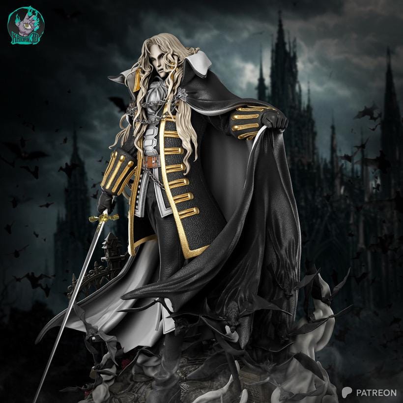 Son Of The Night - Dark Vampire Anime Gothic Fantasy Alucard Resin Figure 16K