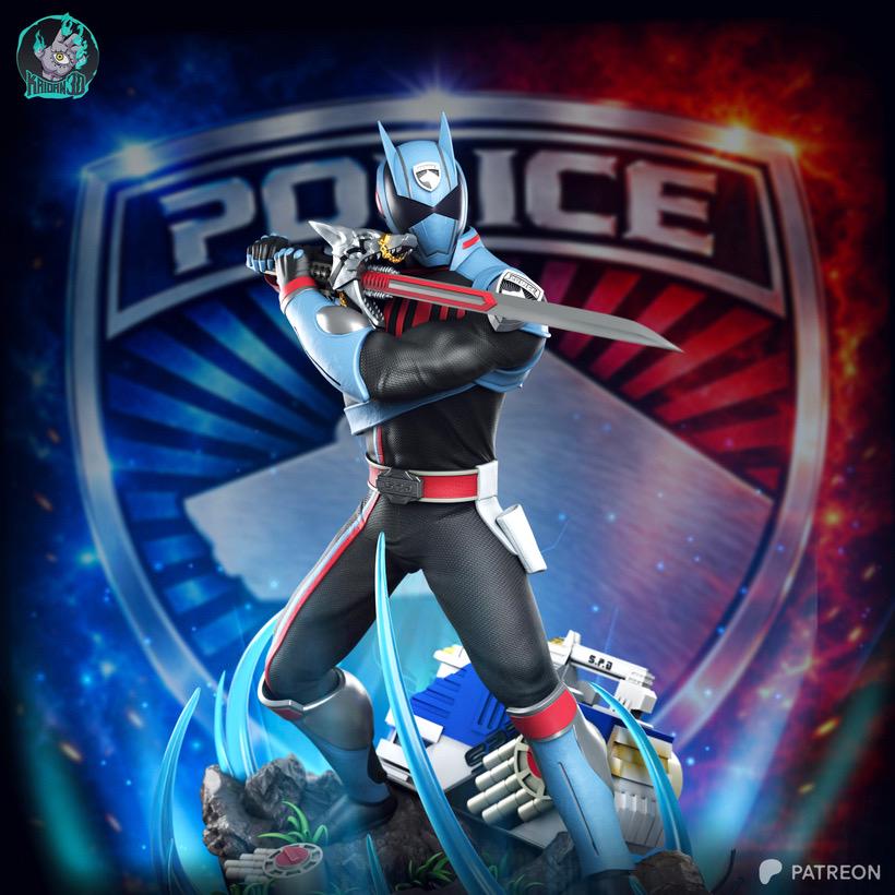 Eclipse Enforcer - SPD Ranger Sci-Fi Hero Shadow Ranger Resin Figure 16K
