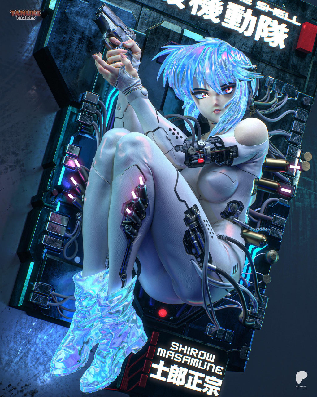 Ghost In Synthetic Flesh - Futuristic Agent Dystopian Future Motoko Resin Figure 16K