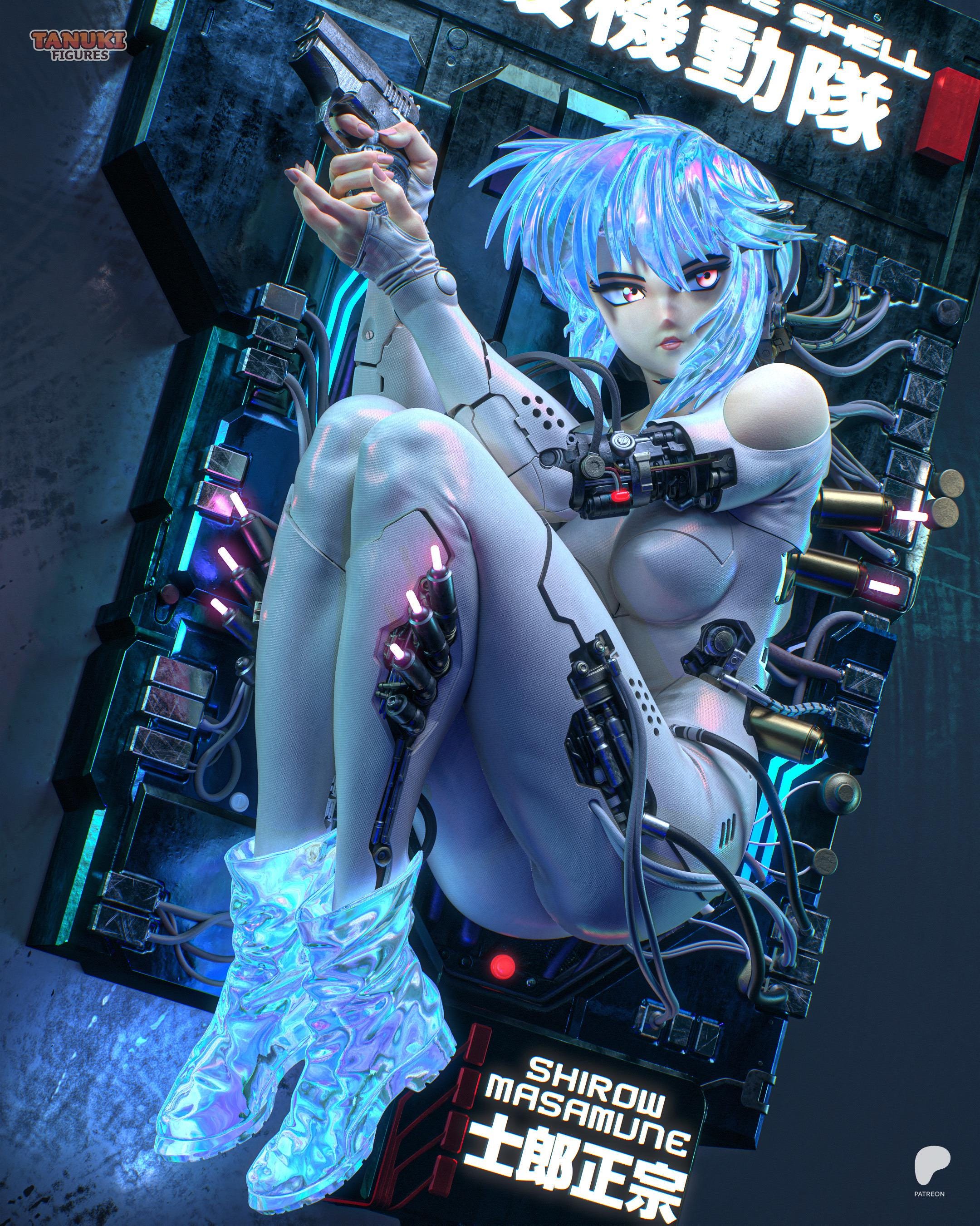 Ghost In Synthetic Flesh - Futuristic Agent Dystopian Future Motoko Resin Figure 16K