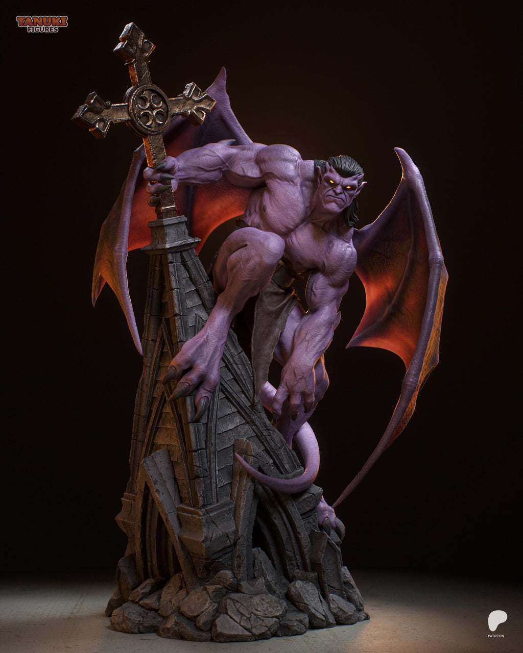 Gurdian Gargoyle - Stone Guardian Winged Gothic Creature Goliath Resin Figure 16K