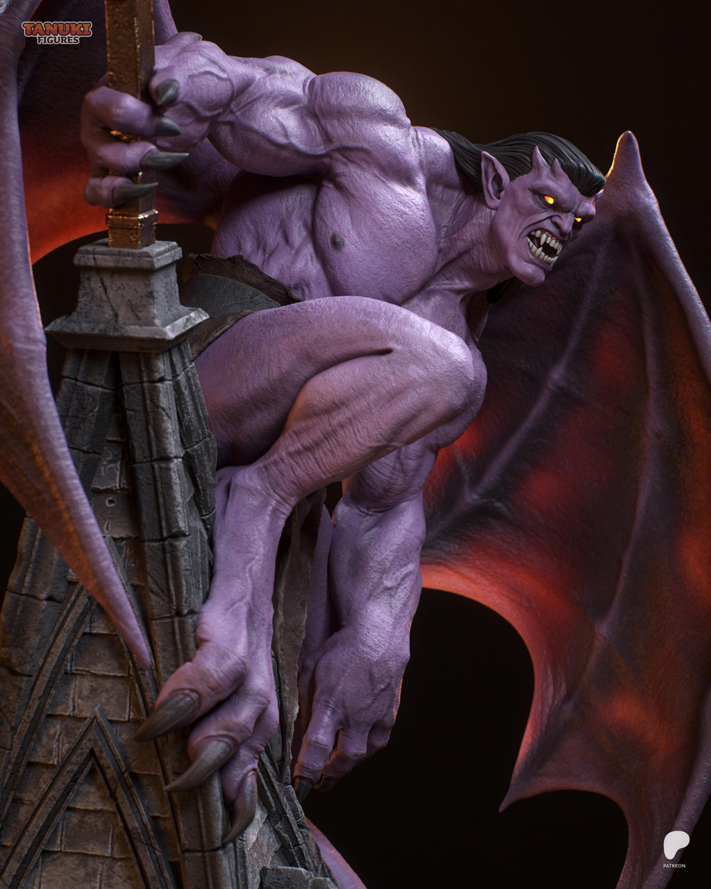 Gurdian Gargoyle - Stone Guardian Winged Gothic Creature Goliath Resin Figure 16K