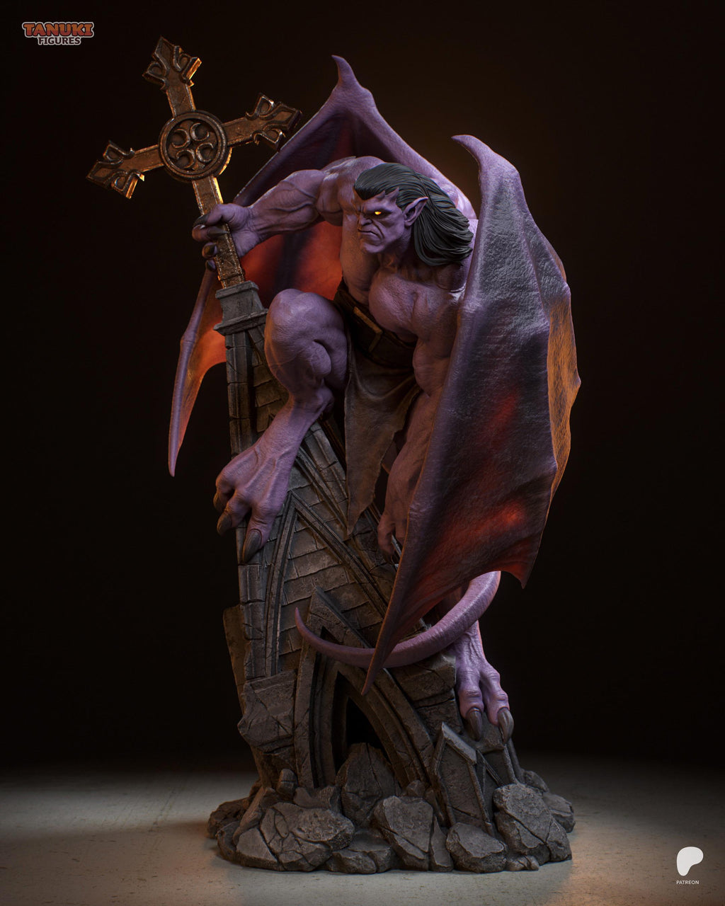Gurdian Gargoyle - Stone Guardian Winged Gothic Creature Goliath Resin Figure 16K