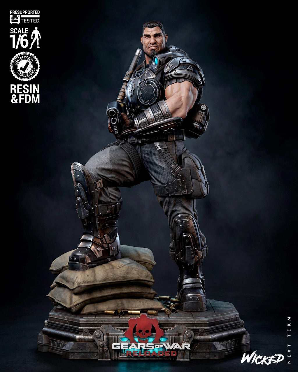 The Weight Of Sacrifice - Soldier Statue Gaming War Torn Hero Dominic Santiago Resin Figure 16K