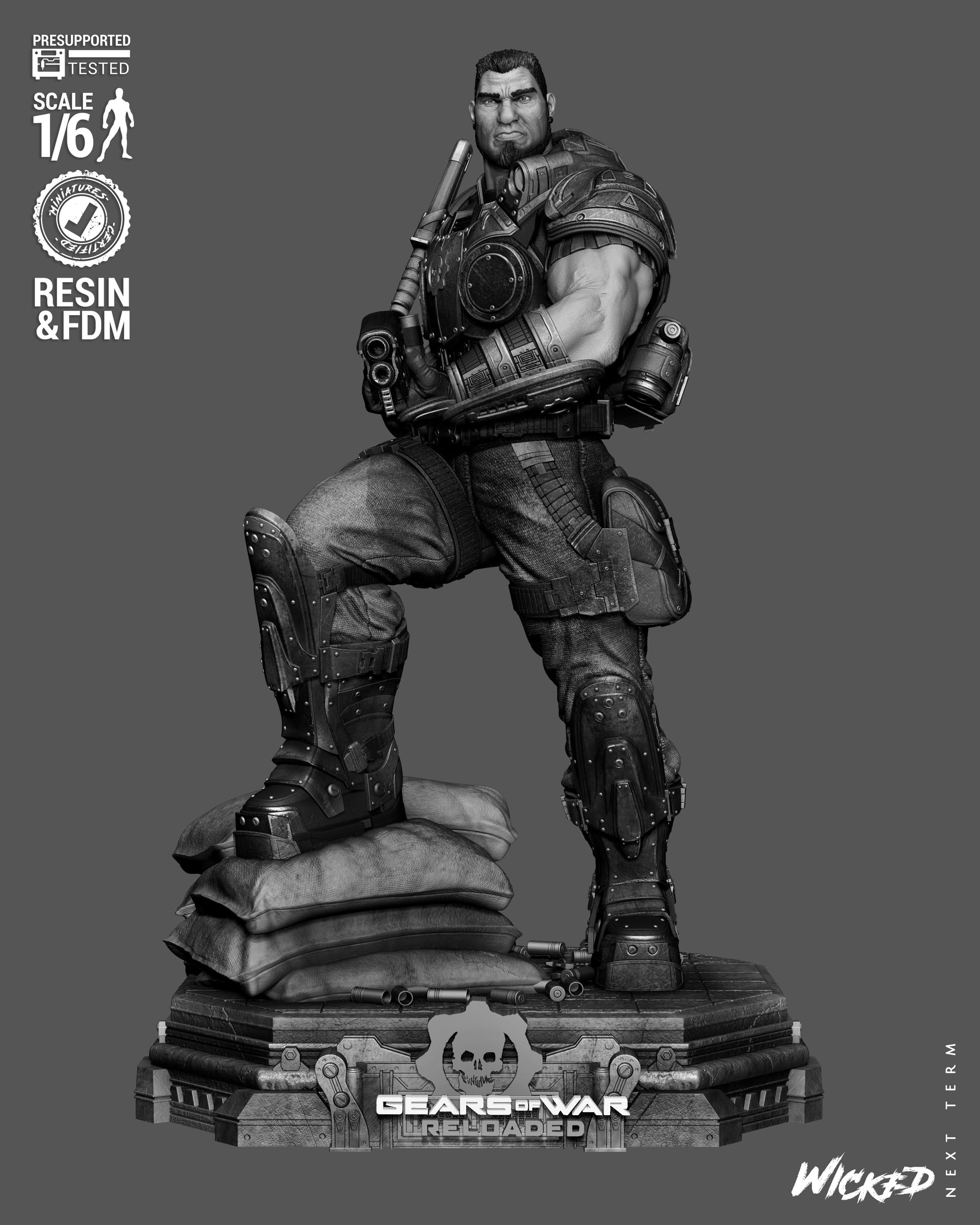 The Weight Of Sacrifice - Soldier Statue Gaming War Torn Hero Dominic Santiago Resin Figure 16K