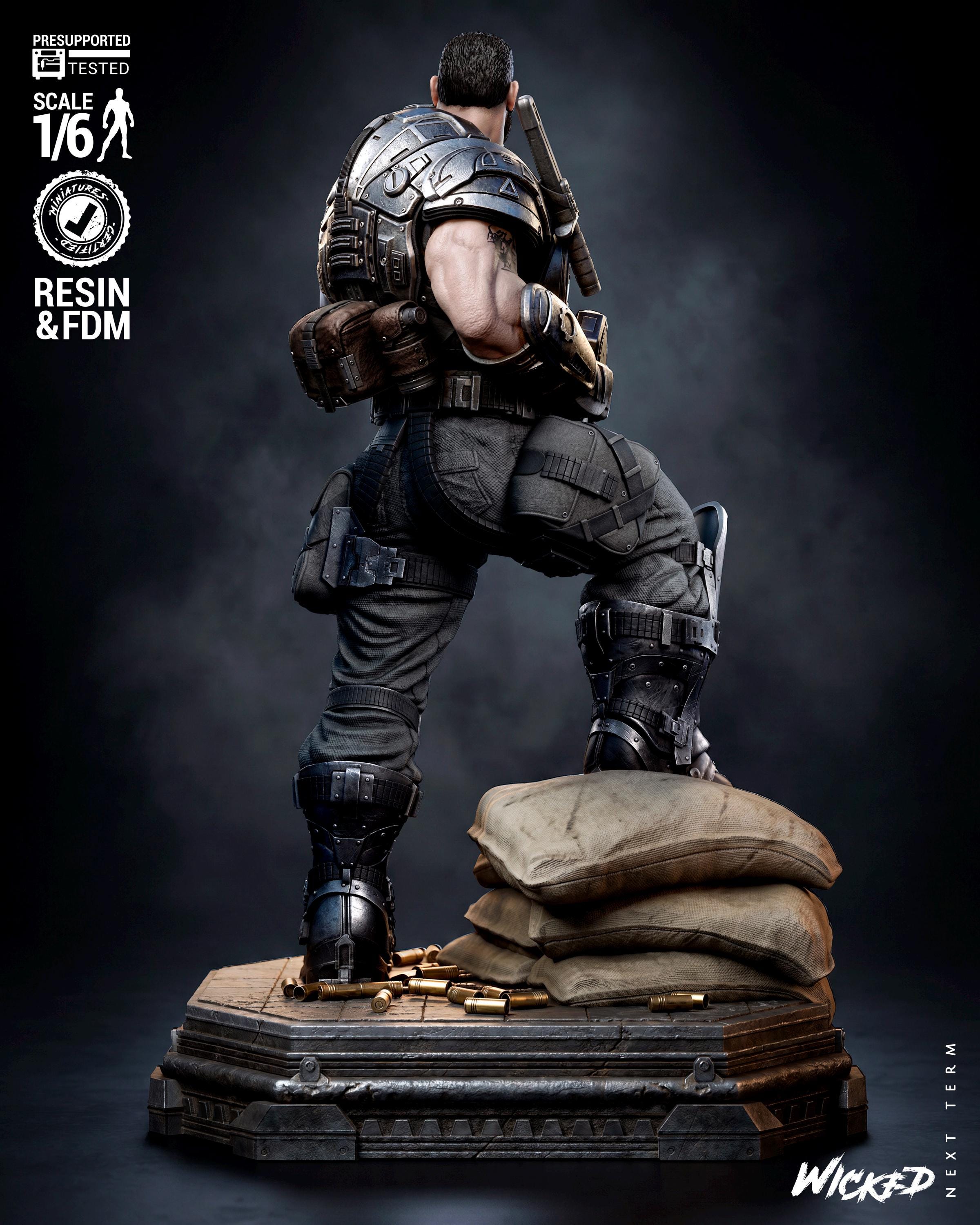 The Weight Of Sacrifice - Soldier Statue Gaming War Torn Hero Dominic Santiago Resin Figure 16K