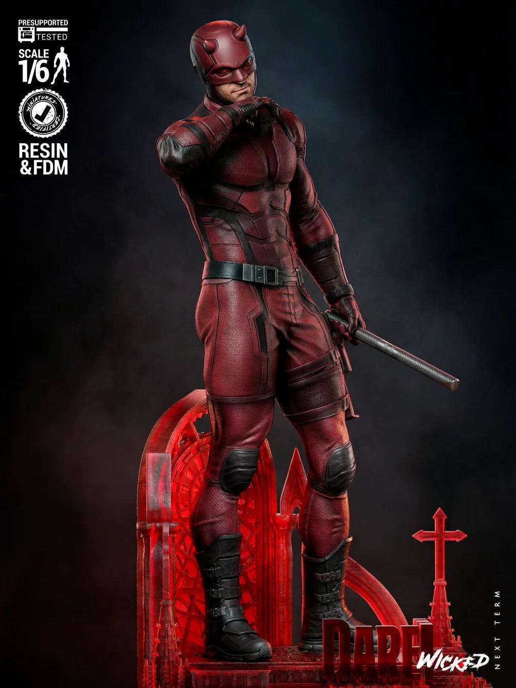 Devil Of Justice - Blind Vigilante Street Hero Urban Defender Daredevil Resin Figure 16K
