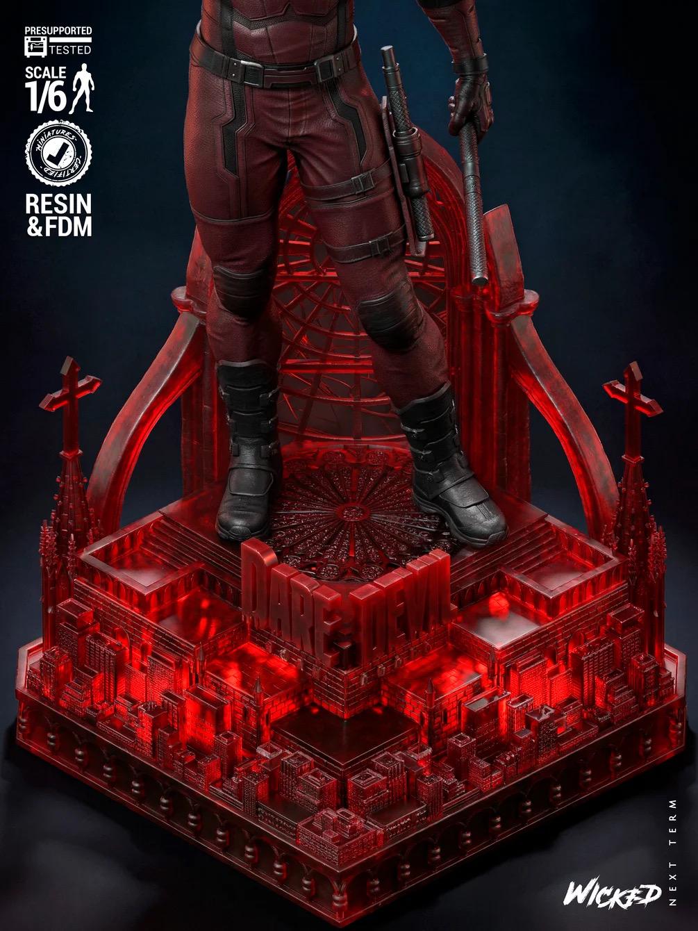 Devil Of Justice - Blind Vigilante Street Hero Urban Defender Daredevil Resin Figure 16K