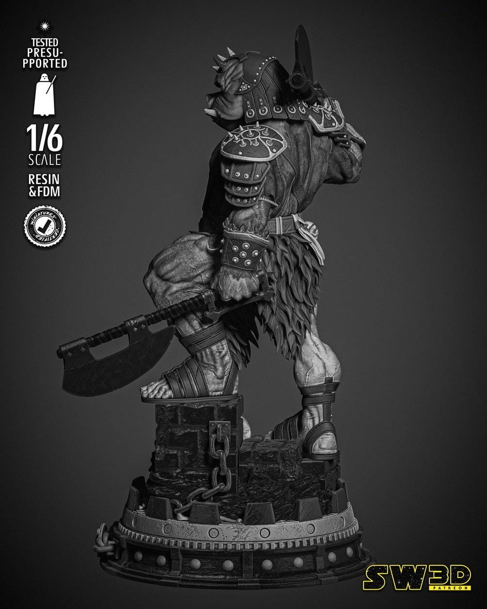 Brute Of The Court - Alien Pig Guard Sci-Fi Galactic Gamorrean Guard Resin Figure 16K
