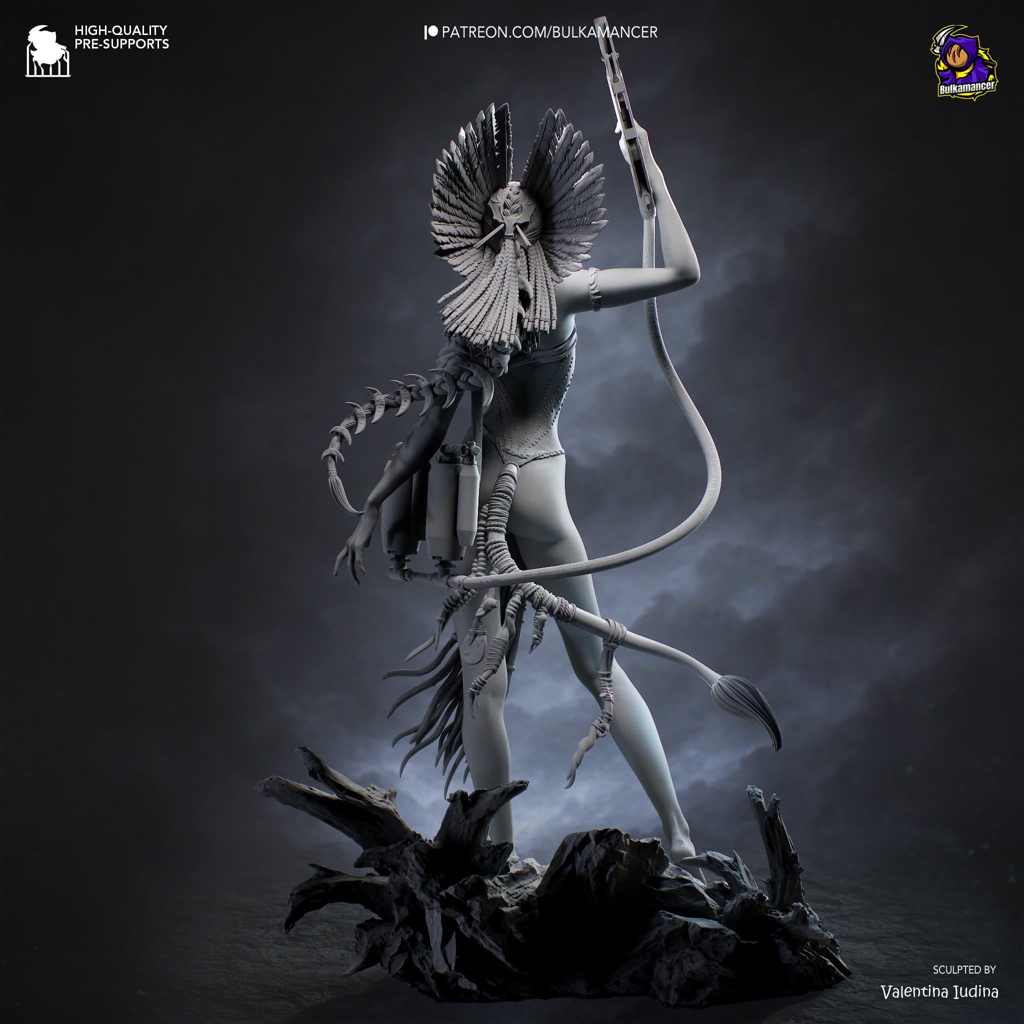 Bringer Of Blackened Skies - Sci-fi Alien Ashen Fire Villian Varang Resin Figure 16K