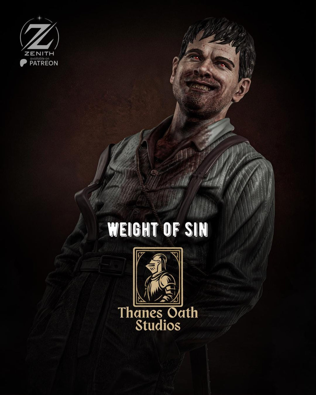 Weight Of Sin - Grimdark Fantasy Brooding Villian Cursed Remmick Resin Figure 16K