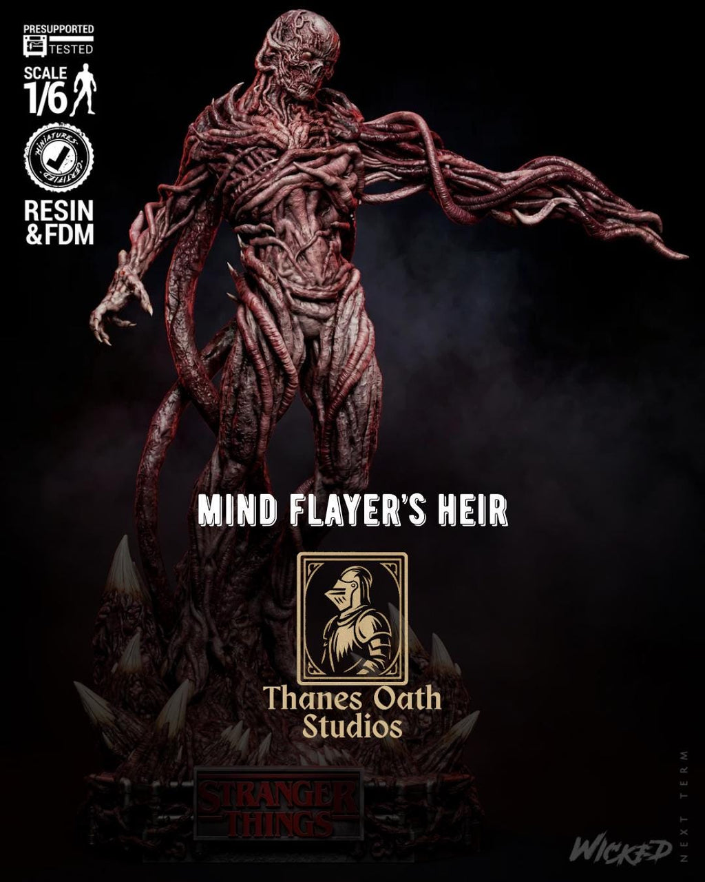 Mind Flayer’s Heir - Horror Villian 80’s Aesthetic Monster Vecna Resin Figure 16K