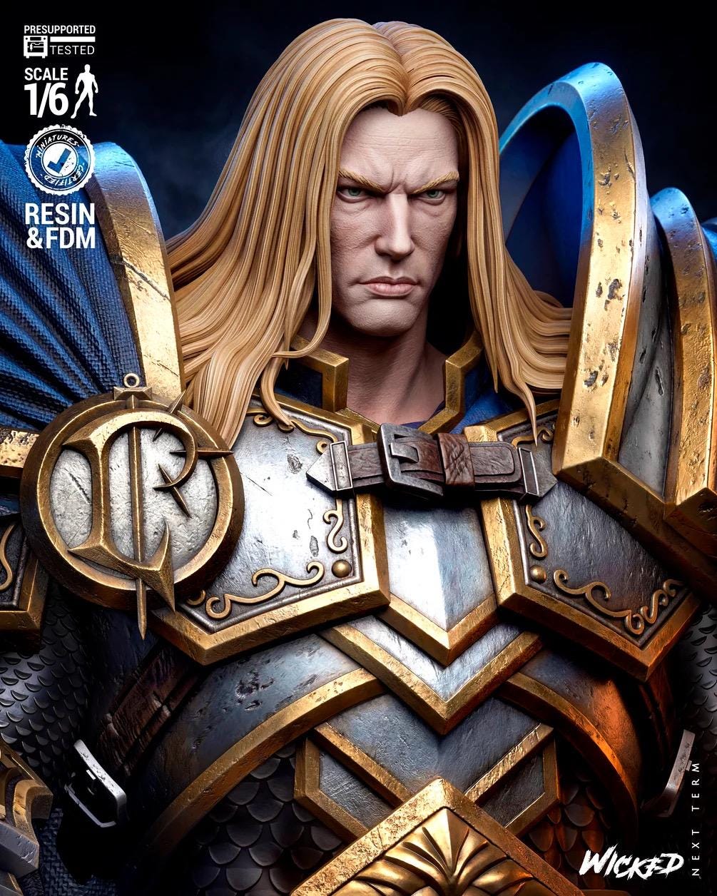 Hope Of A Doomed Kingdom - Paladin Knight Holy Warrior Medieval Fantasy Arthas Resin Figure 16K