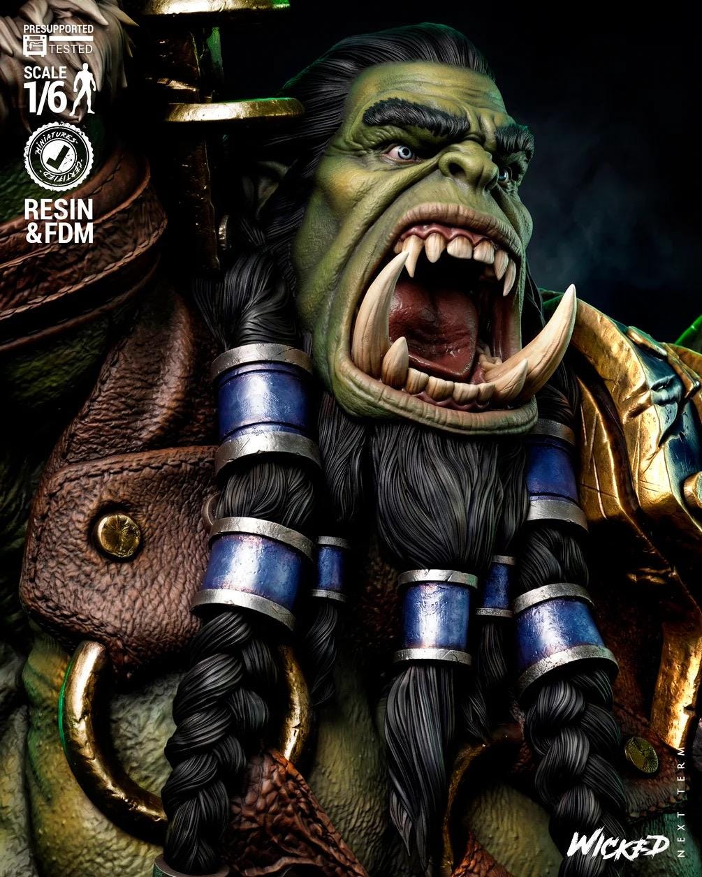 Warchief Eternal - Orc Shaman Warrior Medieval Fantasy Warrior Thrall Resin Figure 16K