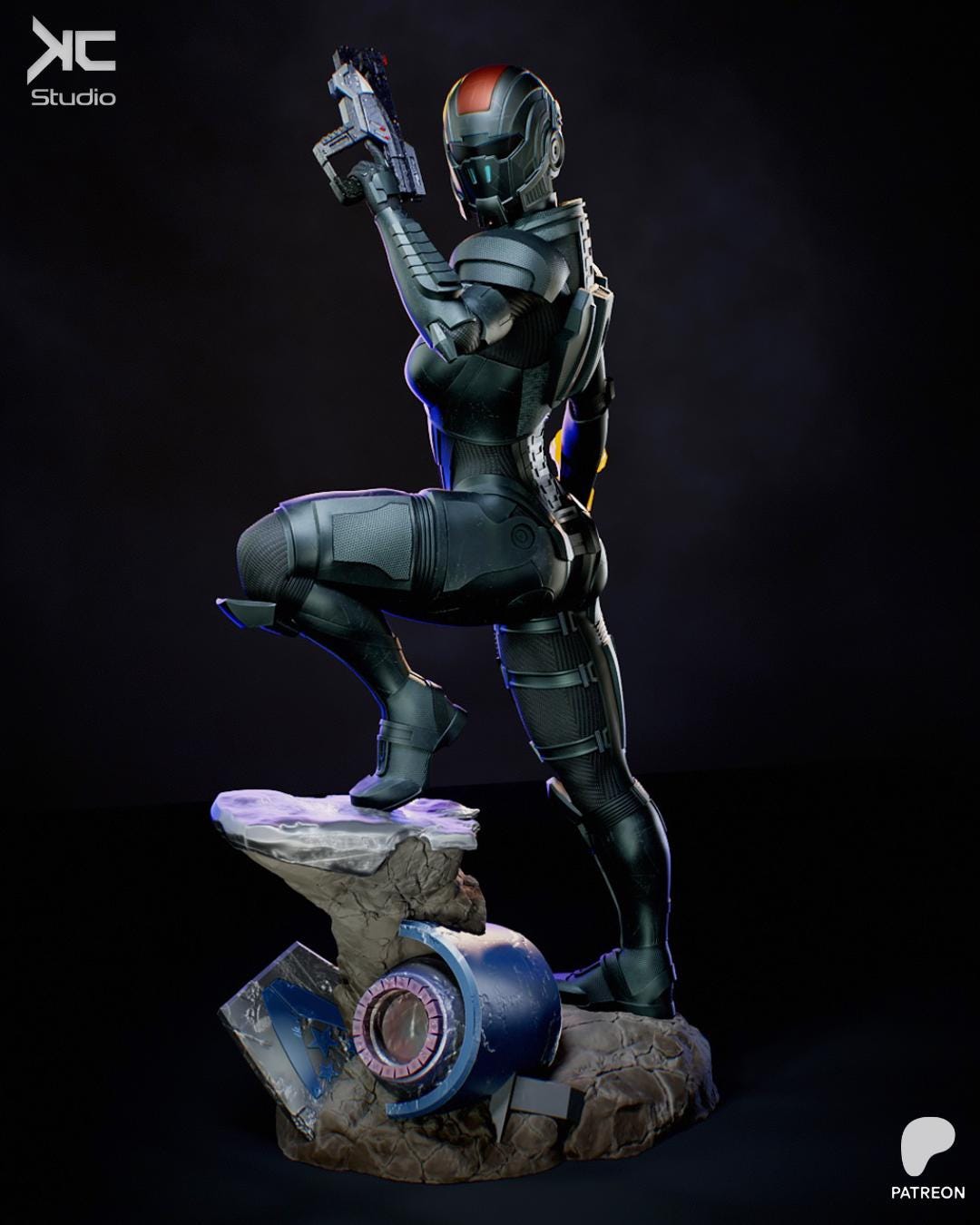 Commander Of The Last Stand - Sci-fi Hero Space Commander Armoured Warrior Commander Shepard Resin Figure 16K
