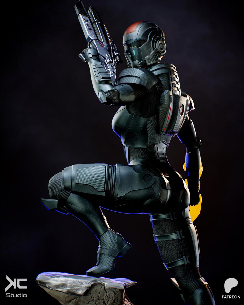 Commander Of The Last Stand - Sci-fi Hero Space Commander Armoured Warrior Commander Shepard Resin Figure 16K