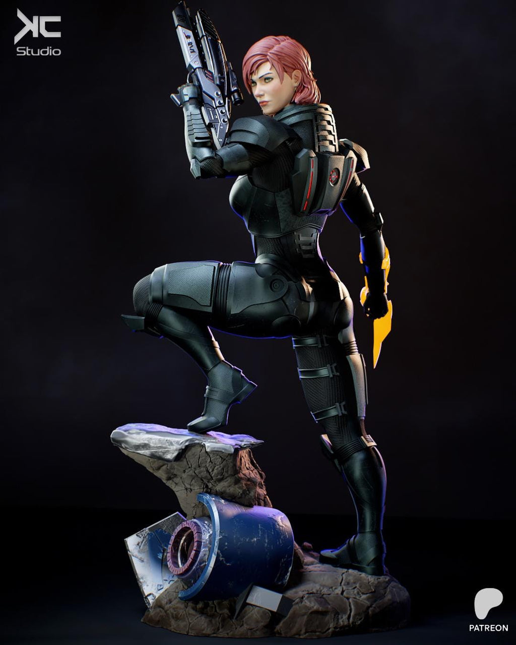 Commander Of The Last Stand - Sci-fi Hero Space Commander Armoured Warrior Commander Shepard Resin Figure 16K