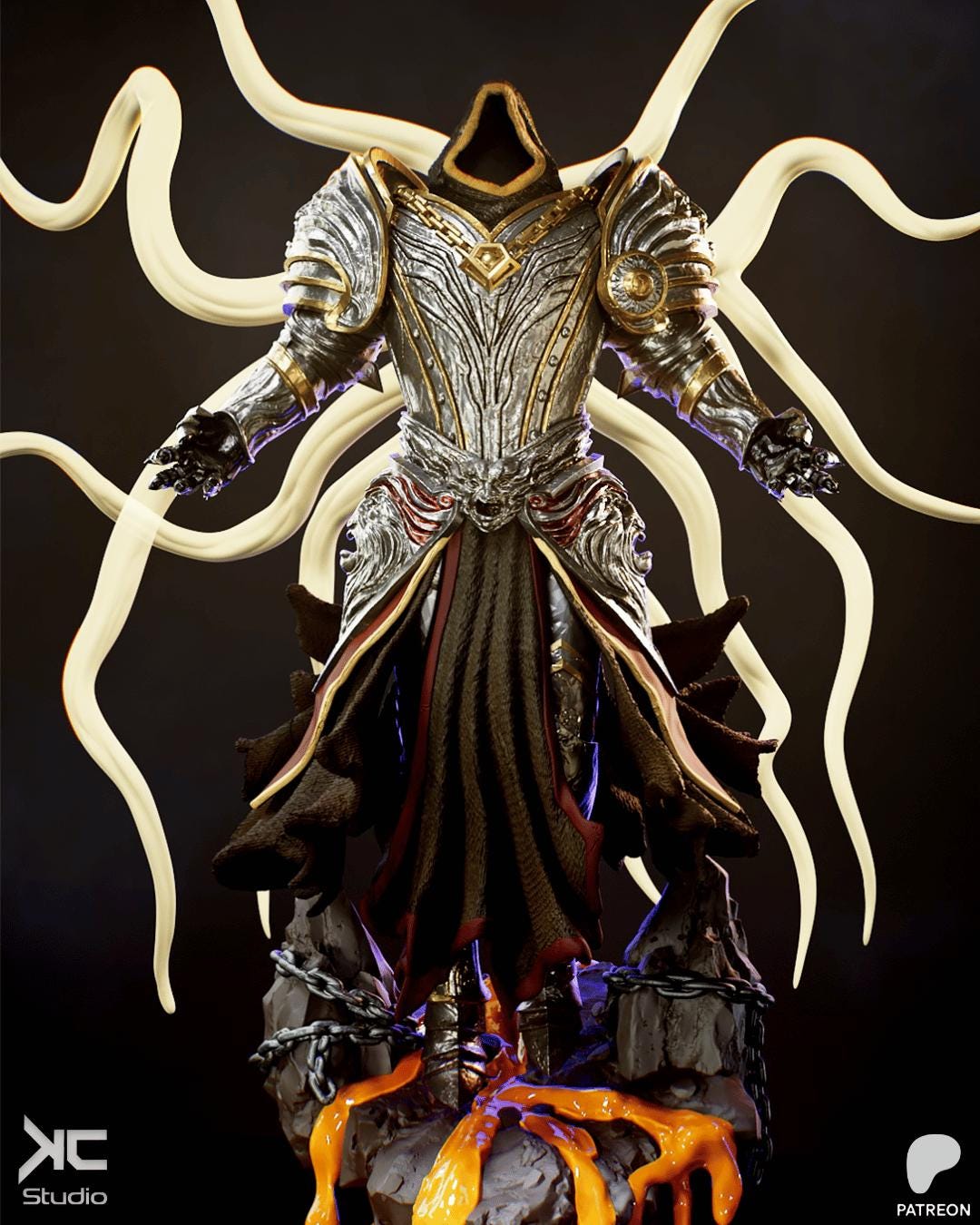 Wings Of Faith & Ruin - Angel Warrior Dark Fantasy Divine Gothic Armour Resin Figure 16K
