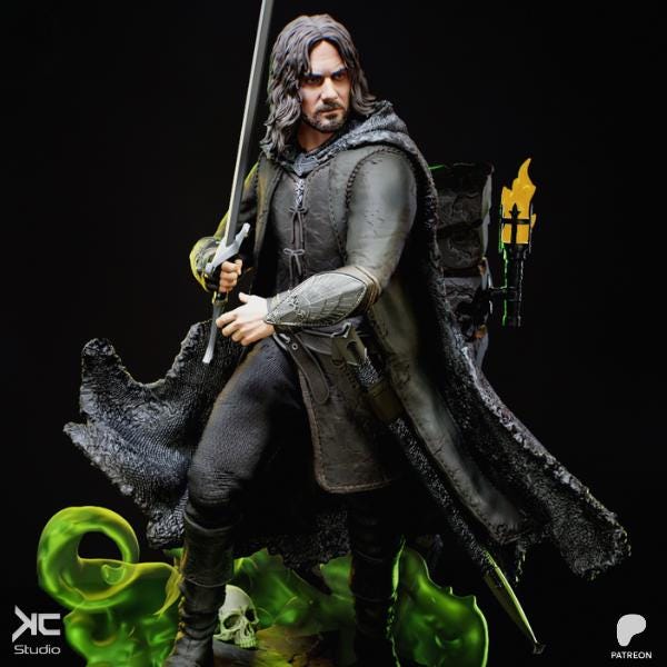 Blade Of The West - Fantasy King Medieval Hero Noble Leader Aragorn Resin Figure 16K