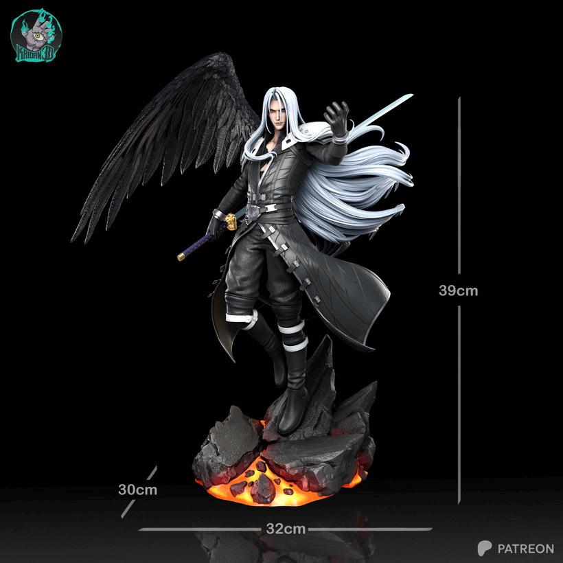 Heir Of The Black Comet - Silver Haired Villain Dark Fantasy One Winged Angel Sephiroth Resin Figure 16K