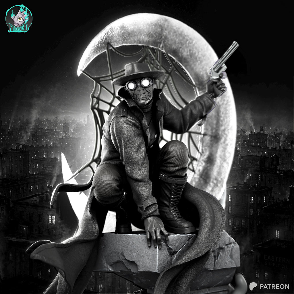 Midnight Vigilante - Noir Superhero Trench Coat Vigilanter Spider-man Noir Resin Figure 16K