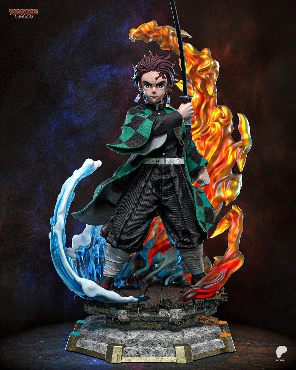 Breath Of The Water’s Resolve - Demon Killer Water Breathing Anime Swordsman Tanjiro Kamado Resin Figure 16K