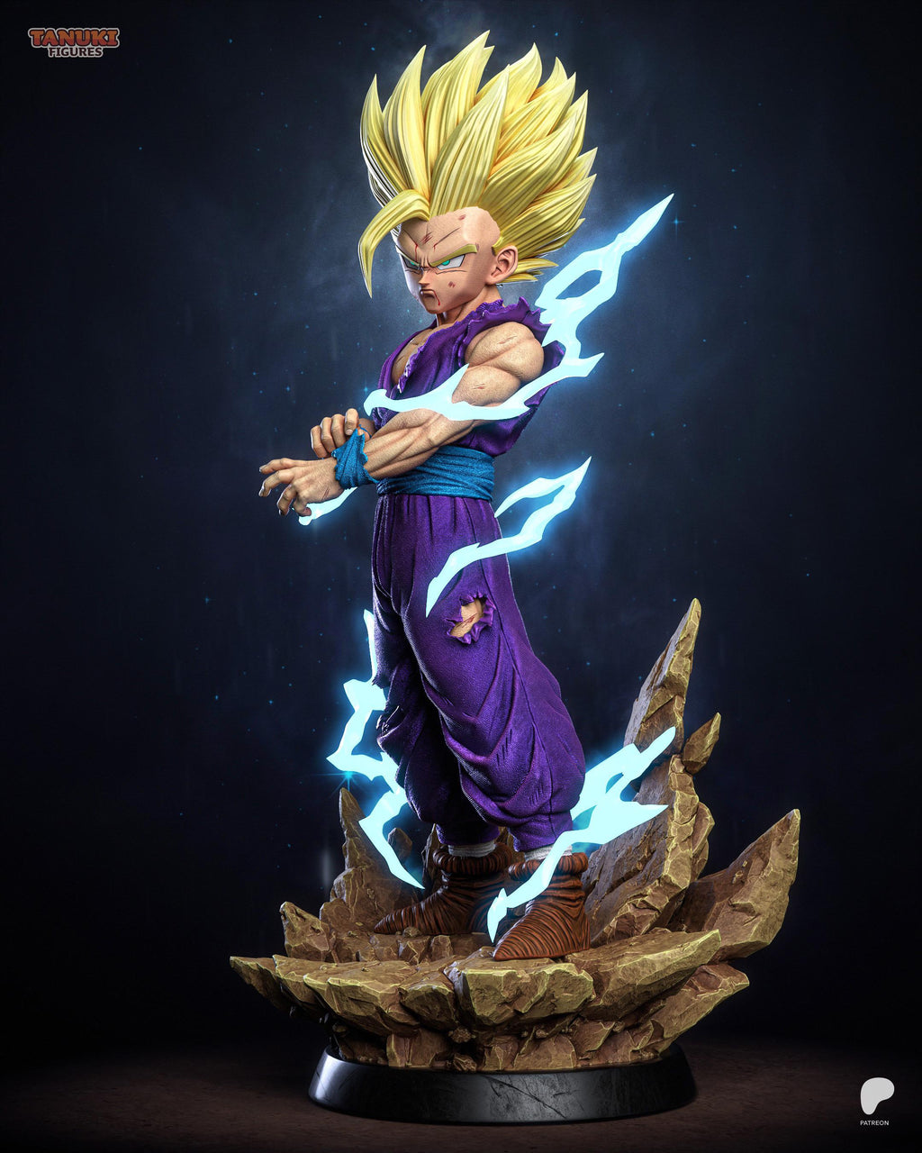 Lightning Of Silent Rage - Anime Power Up Character Energy Blast Gohan SSJ2 Resin Figure 16K