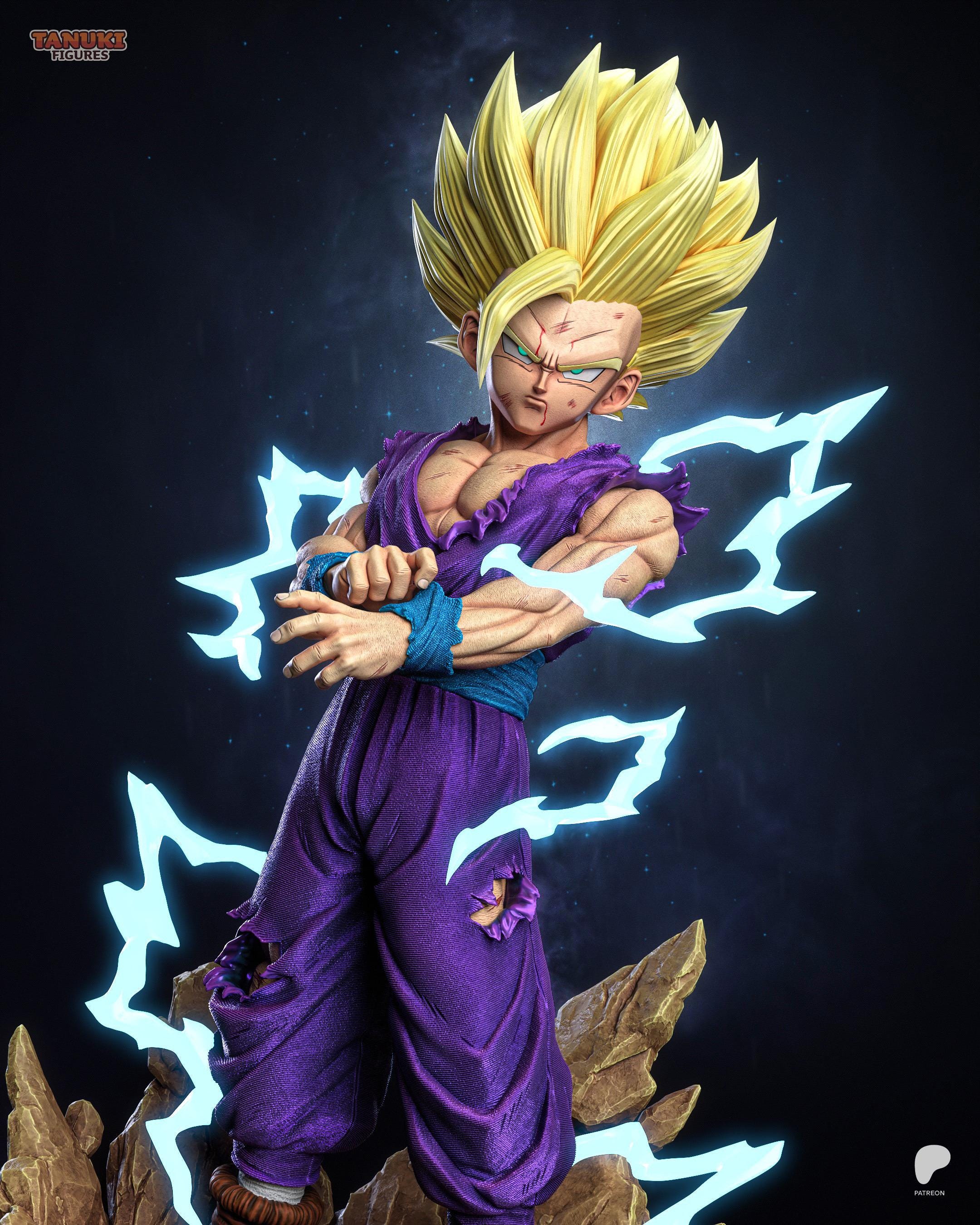 Lightning Of Silent Rage - Anime Power Up Character Energy Blast Gohan SSJ2 Resin Figure 16K
