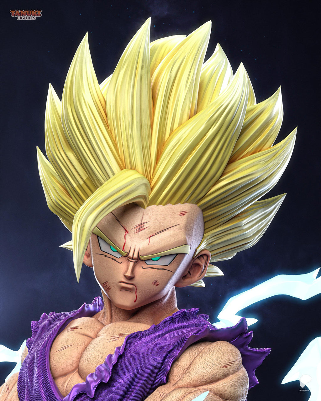 Lightning Of Silent Rage - Anime Power Up Character Energy Blast Gohan SSJ2 Resin Figure 16K