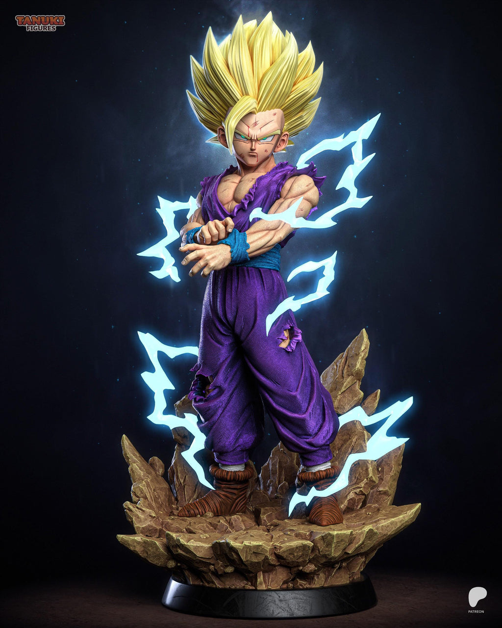 Lightning Of Silent Rage - Anime Power Up Character Energy Blast Gohan SSJ2 Resin Figure 16K