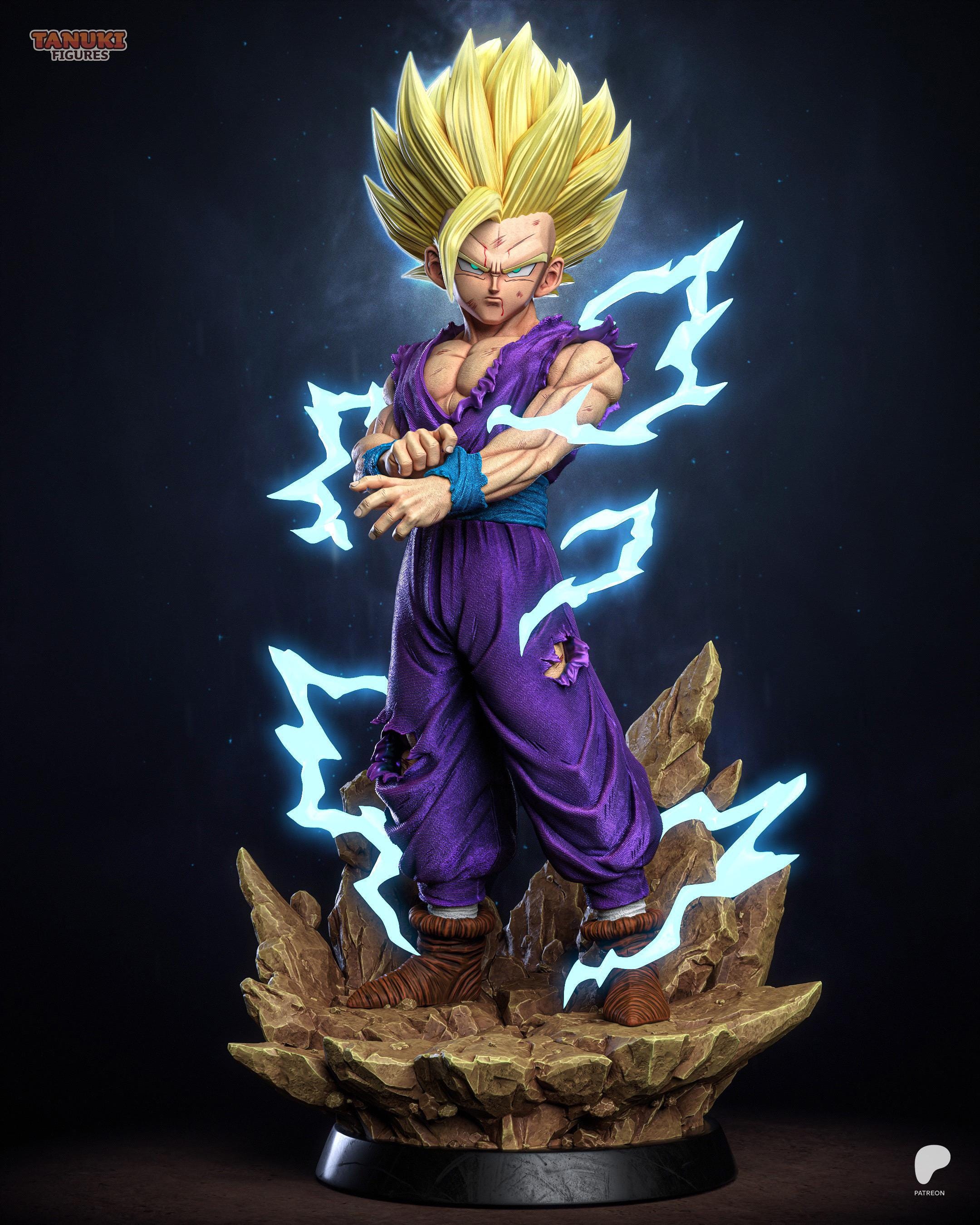 Lightning Of Silent Rage - Anime Power Up Character Energy Blast Gohan SSJ2 Resin Figure 16K