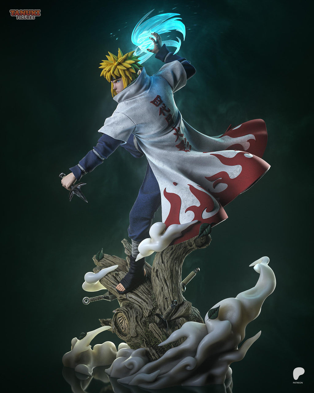 Mark Of The Flying Thunder - Flying Raijin Anime Ninja Kunai Warrior Minato Resin Figure 16K