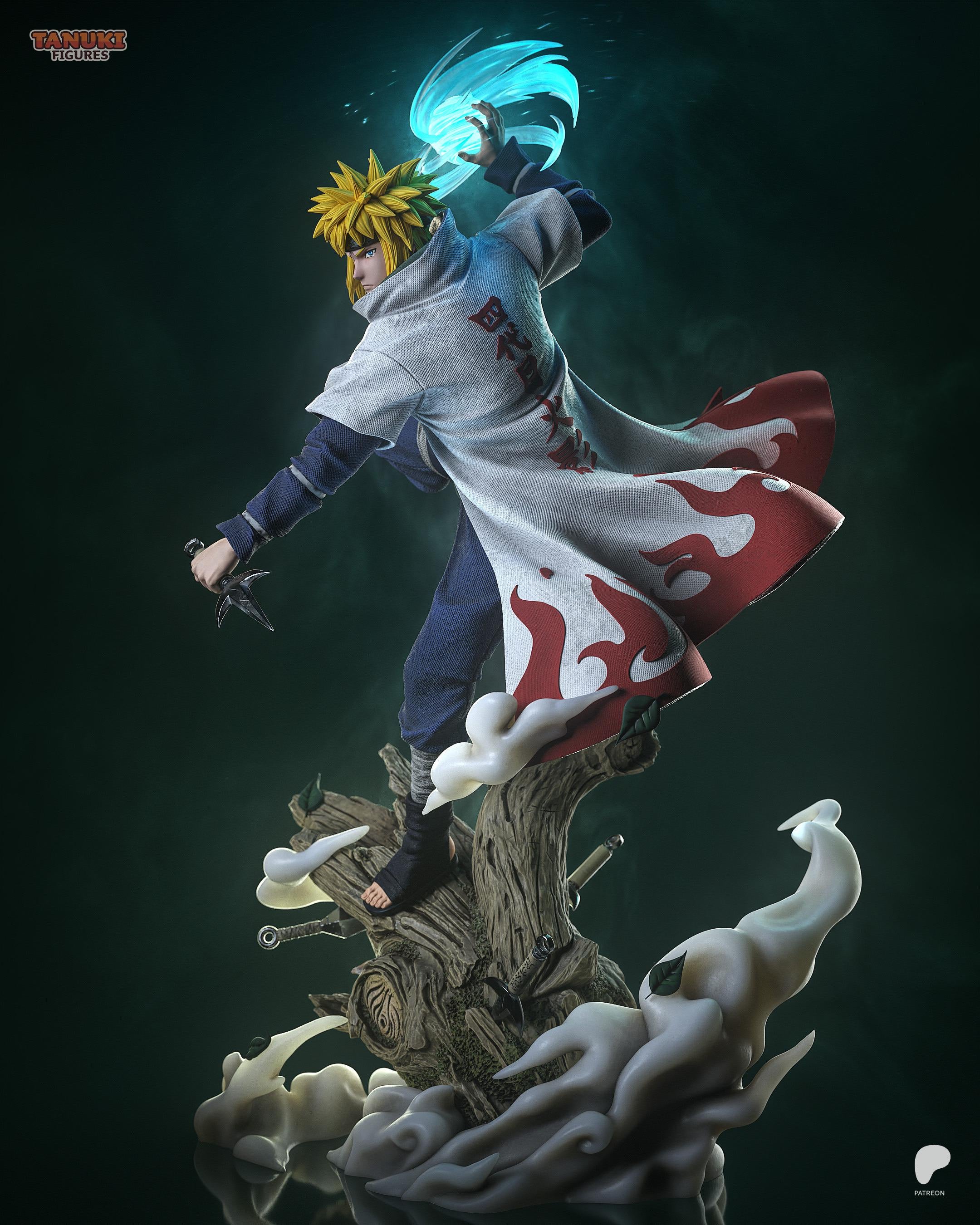 Mark Of The Flying Thunder - Flying Raijin Anime Ninja Kunai Warrior Minato Resin Figure 16K