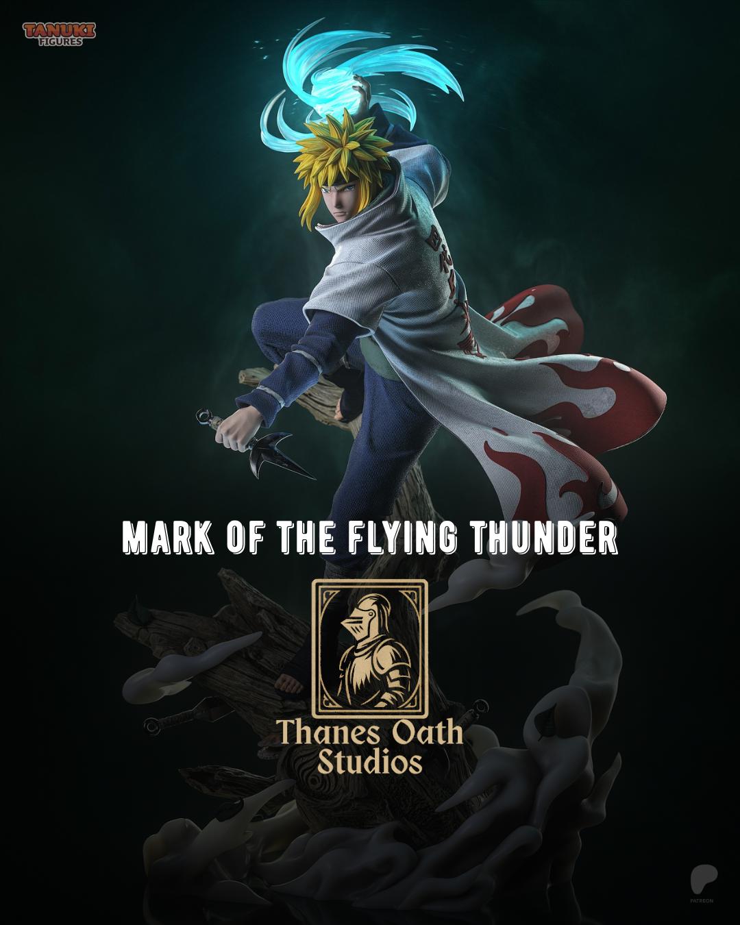 Mark Of The Flying Thunder - Flying Raijin Anime Ninja Kunai Warrior Minato Resin Figure 16K