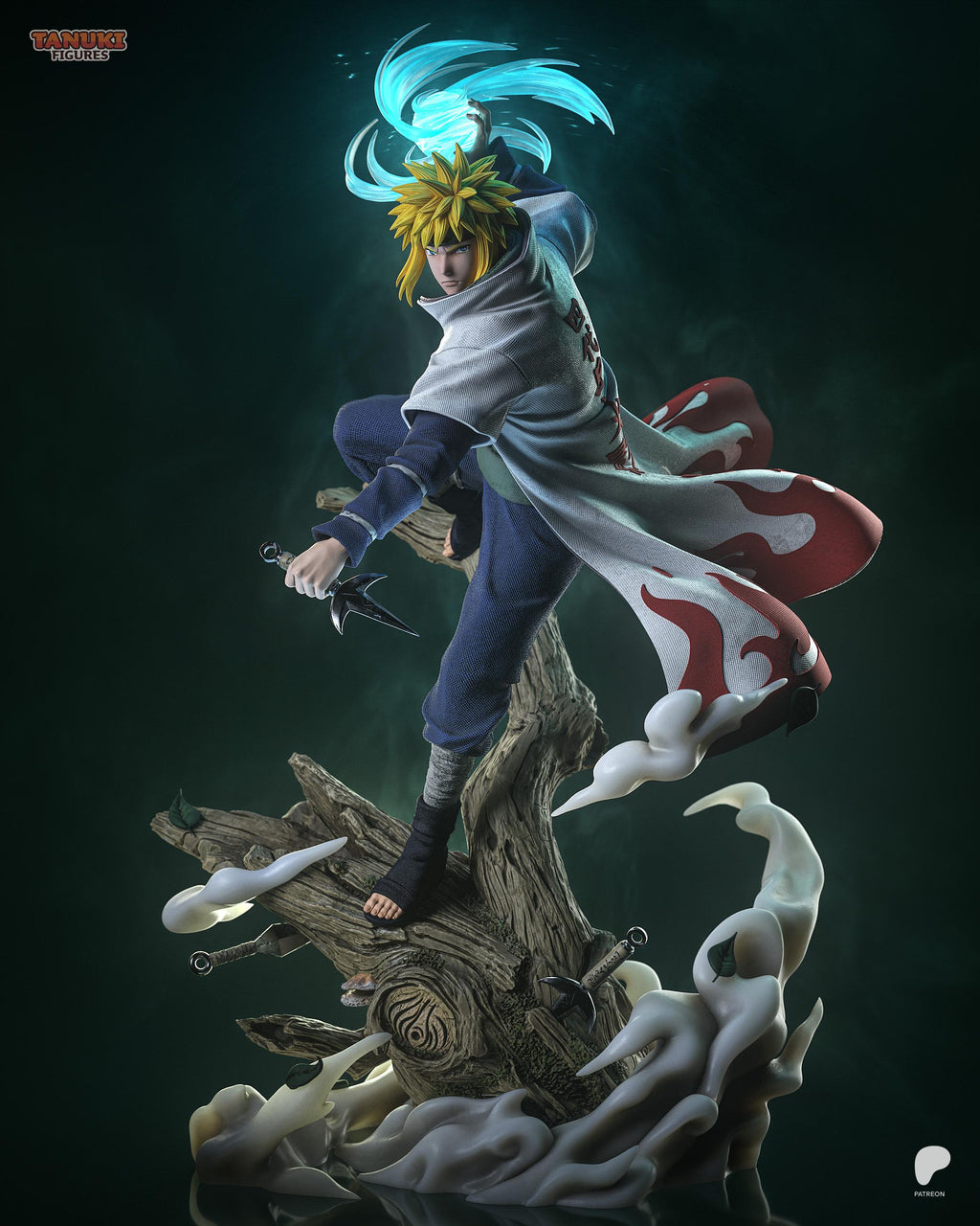 Mark Of The Flying Thunder - Flying Raijin Anime Ninja Kunai Warrior Minato Resin Figure 16K