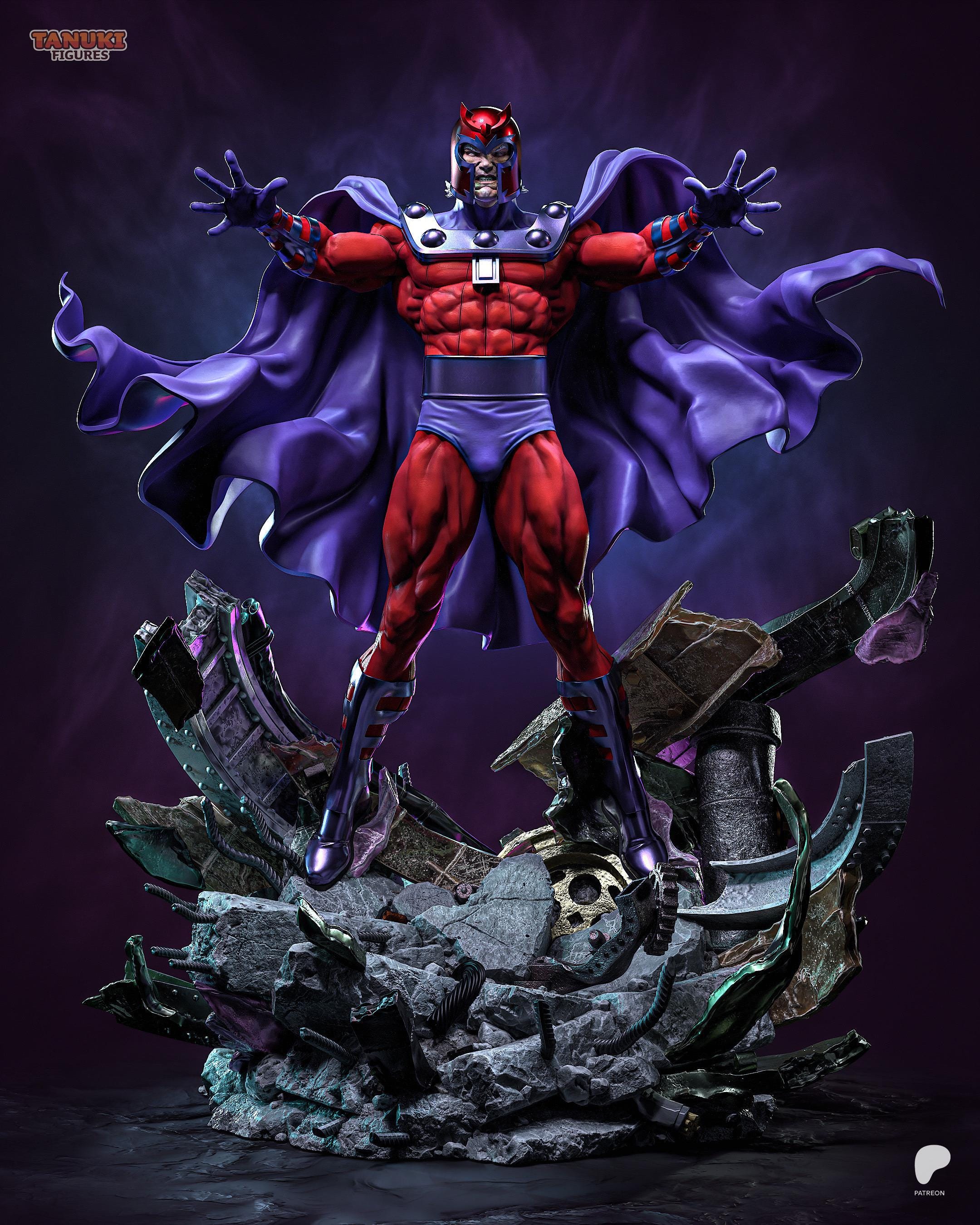 Master Of Magnetic Wrath - Metal Manipulator Armored Warlord Magneto Resin Figure 16K